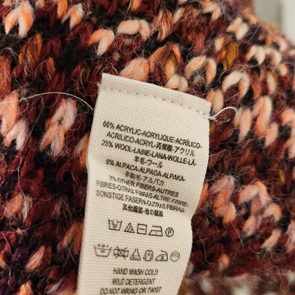 Free People Burgundy fringe open knit cardigan size small - Picture 6 of 6